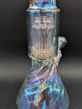 14" Iridescent Twist Beaker w/ Tree Perc