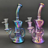 9" Full Color Iridescent Klein Recycler Bong