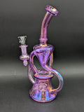9" Full Color Iridescent Klein Recycler Bong