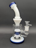 9" Bent Neck Color Accent Showerhead Bong