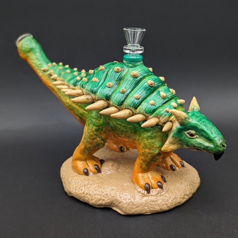 Ankylosaurus Dinosaur Bong - Glass and Resin