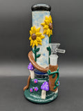 9" 3D Sunflower Mushroom Bong