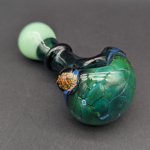 Green Honeycomb Spoon Pipe - Reading Glass Militia