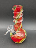 6" Spiral Frit Soft Glass Water Pipe