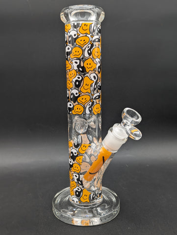 Pulsar Design Series Straight Tube Glass Water Pipe | Yin Yang Y'all | 12"-Avernic Smoke Shop