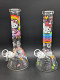 10" Colorful Kitty Graphic Beakers