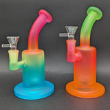 Rainbow Frosted 8" Bent Neck Bong