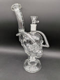 Pulsar Skull Eyes Recycler Glass Water Pipe | 12.5"