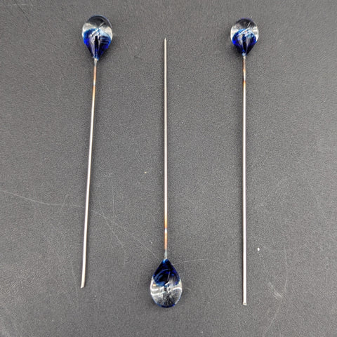 Glass Marble Hairpin Poker Tool | 3.5"-Avernic Smoke Shop
