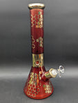 14" Rainbow Sandblasted Beaker w/ Honeycomb Pattern-Avernic Smoke Shop