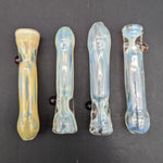 Silver Fumed Glass Chillum Pipes - by Branded Glass-Avernic Smoke Shop