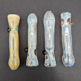 Silver Fumed Glass Chillum Pipes - by Branded Glass-Avernic Smoke Shop