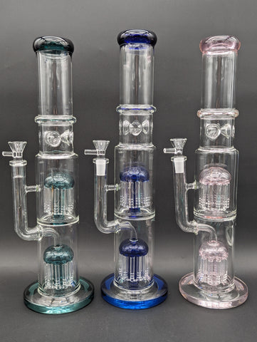 16" Straight Tube w/ Dual 11 Arm Percs