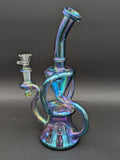 9" Full Color Iridescent Klein Recycler Bong
