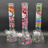 14" Colorful Kitty Graphic Beaker Bongs