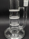 SeshGear Triple Honeycomb Perc Straight Tube Water Pipe | 15"