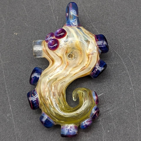 Smokeable Tentacle Pipe Pendant - By Homie G Glass