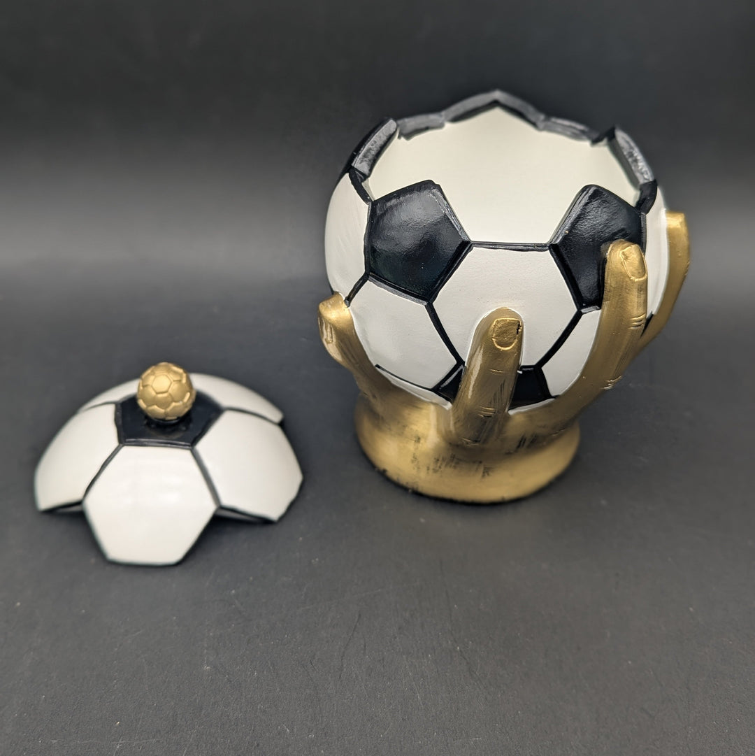 soccer ball cigarette holder Vintage 1960s Dispenser Box - 15cm quality diamonds RARE 70's DESK TOP FOOTBALL