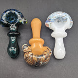 Spiral Feathered Spoon Pipes - Reading Glass Militia