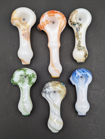 Sqwash Glass Assorted Floral Hand Pipes