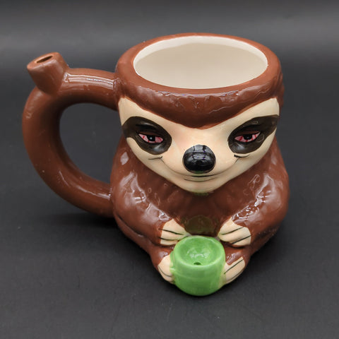 Stoned Sloth Ceramic Pipe Mug - 4.25"