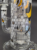 Wormhole Glass - Robo-Bee Fortress 12″ Clear Waterpipe