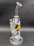 Wormhole Glass - Robo-Bee Fortress 12″ Clear Waterpipe