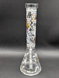 Wormhole Glass "Robo-Bees" 11″ Clear Mini Beaker Bong