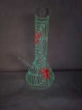 10" Glow In The Dark Spider Web Water Pipe