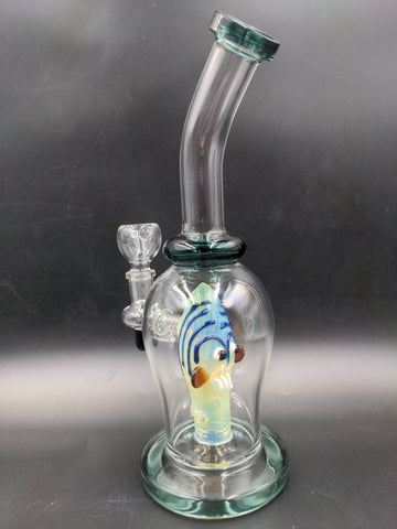 10" Water Pipe Scary Face Perc - Avernic Smoke Shop