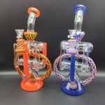 11" Worked Pillar Stack Recycler - Avernic Smoke Shop