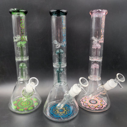 12" AQUA Dual Tree Arm Beaker Bong - Avernic Smoke Shop