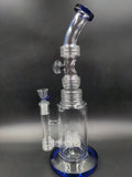 13" AQUA Glass / 2-in-1 / 7mm Inline Tube Water Pipe - Avernic Smoke Shop