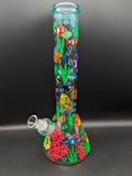 13.5" Ocean Floor 3D Beaker w/ Perc - Avernic Smoke Shop