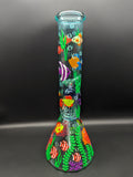 13.5" Ocean Floor 3D Beaker w/ Perc - Avernic Smoke Shop