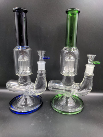 14" 8 Arm Tree Perc and Inline Diffused Water Pipe - Avernic Smoke Shop