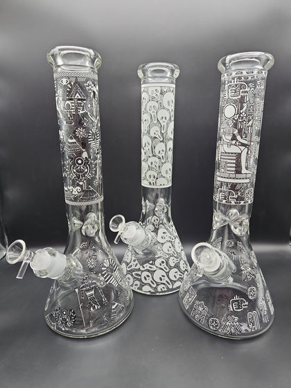 14" Glow in the Dark Beakers 7mm-Avernic Smoke Shop