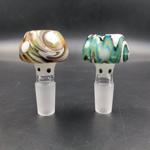 14mm Glass Mushroom Bowls w/ Face - Avernic Smoke Shop