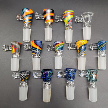 14mm Worked Triple Pinch Bowl Slides - by Texas Hot Glass - Avernic Smoke Shop