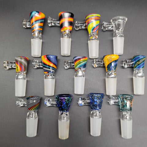 14mm Worked Triple Pinch Bowl Slides - by Texas Hot Glass
