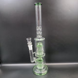 16" Thin Neck Double Tree Perc Water Pipe