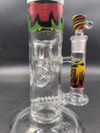 16.5" Heady Swiss Styled Rasta Straigh Tube - Avernic Smoke Shop