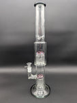 17.5" Dual Tree Perc Straight Tube w/ Worked Accents - Avernic Smoke Shop
