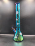 18" Infyniti leaf 7 mm metallic glass water bong - Avernic Smoke Shop