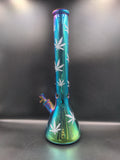 18" Infyniti leaf 7 mm metallic glass water bong - Avernic Smoke Shop