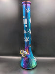 18" Infyniti leaf 7 mm metallic glass water bong - Avernic Smoke Shop