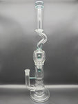 19.5" Slitted Inline Kink Straight Tube - Fire Within Glass - Avernic Smoke Shop