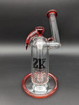2K Glass 8" Sidecar Bubbler in Red - Avernic Smoke Shop