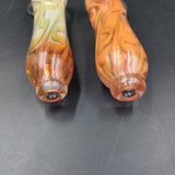 3.5" Thick Glass Silver/Gold Fumed Chillums - by LimboGlass
