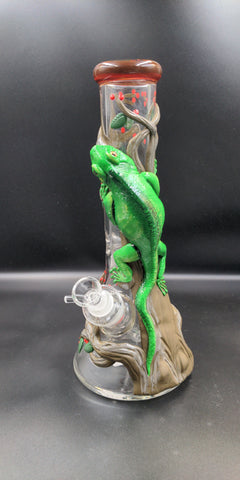 3D Lizard Beaker Heavy Glass Bong - Avernic Smoke Shop